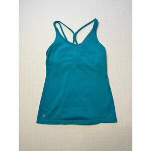 Athleta Turquoise Built-In Bra Tank Top Size Medium Strappy Athletic